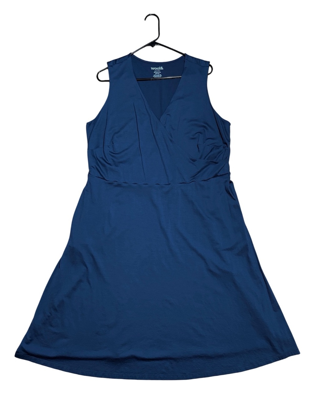 Wool& Isabelle Merino Wool Sleeveless Dress In Marine Blue Sz 2X